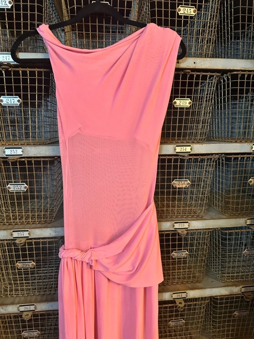 MISHA Pink The Sisal Mesh Maxi Dress Size Medium 38632